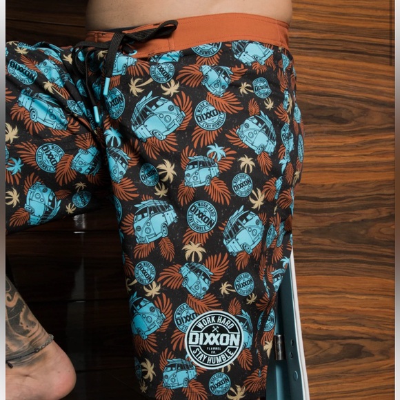 DIXXON Black and Orange Men's Swim Shorts - Picture 3 of 7